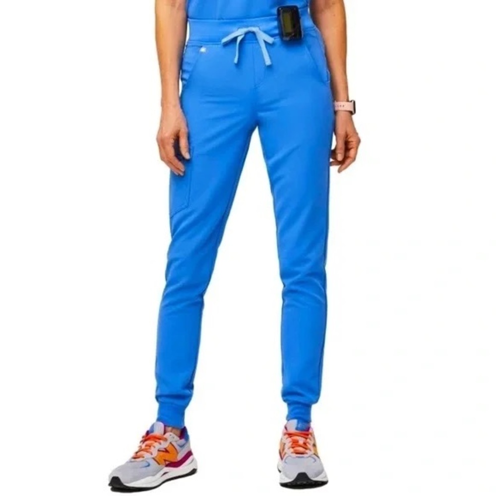 Figs Capri Blue High Waisted Zamora Jogger Scrub Pants - Size S